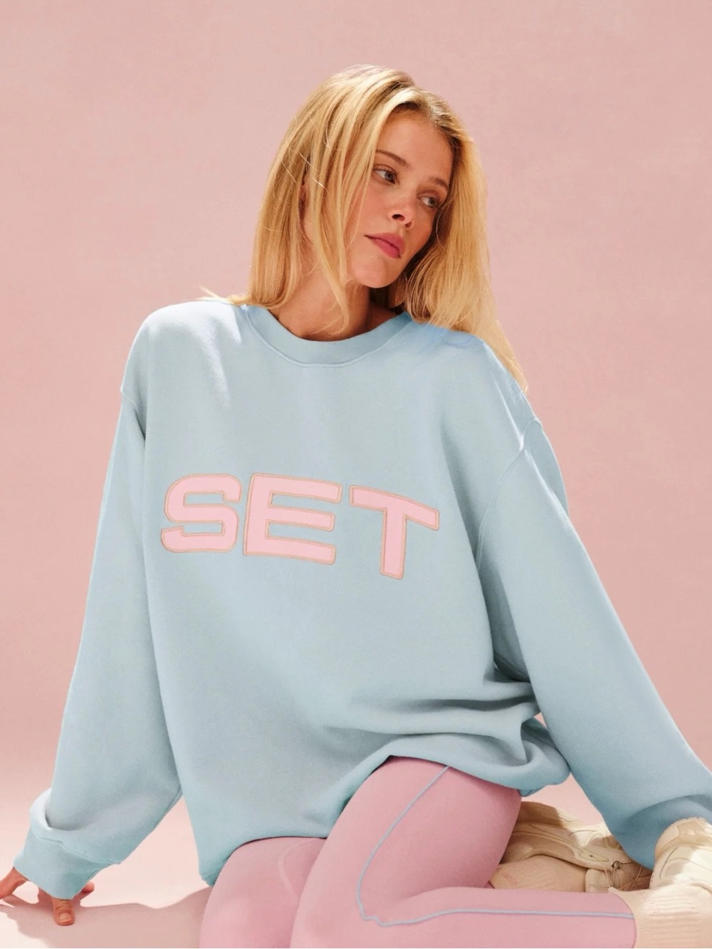 Set active sweatshirt in blush